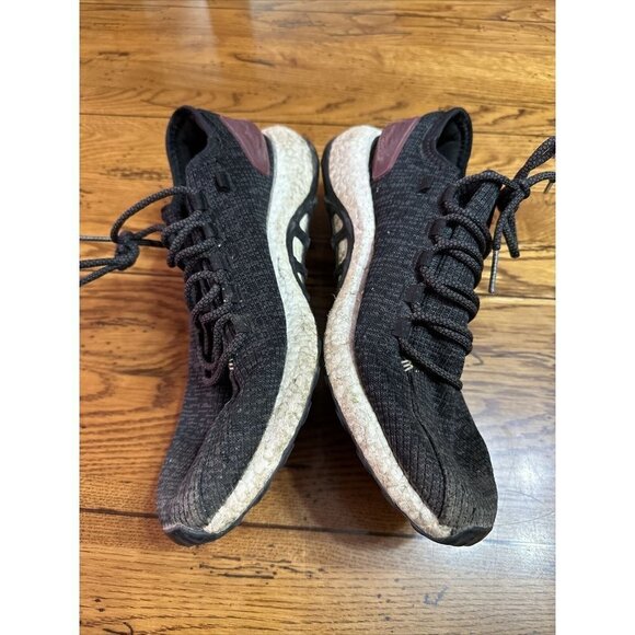 ADIDAS PureBoost Core Black/burgundy Men's Running Shoes Sz 11 - Picture 3 of 9